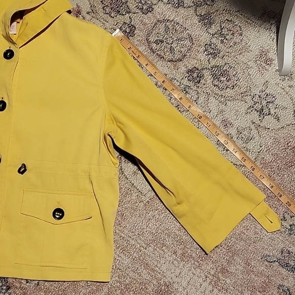 Vintage Ruby Rd. Yellow Button Down Lightweight Jacket Adjustable Waist Size 10P - Picture 15 of 15